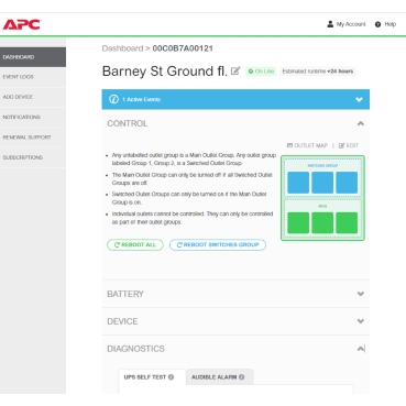 UPS power monitoring and one-click remote UPS firmware upgrade